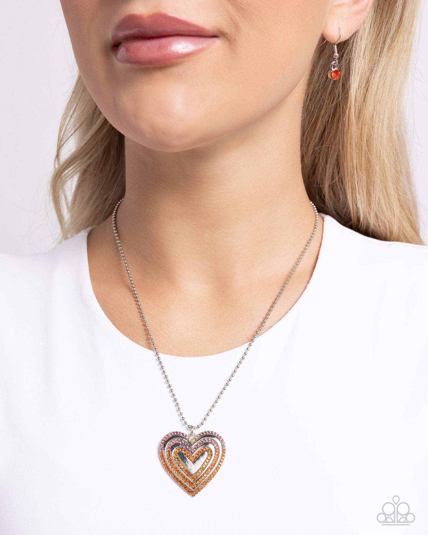 Hallucinatory Hearts - Orange Paparazzi Accessories
