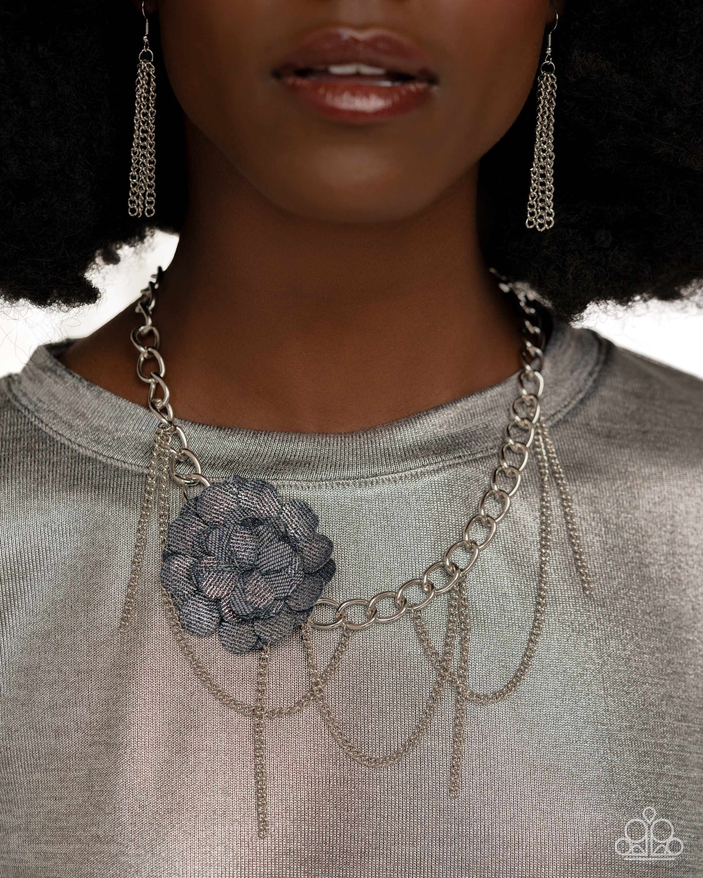 Deconstructed Denim - Blue Paparazzi Accessories