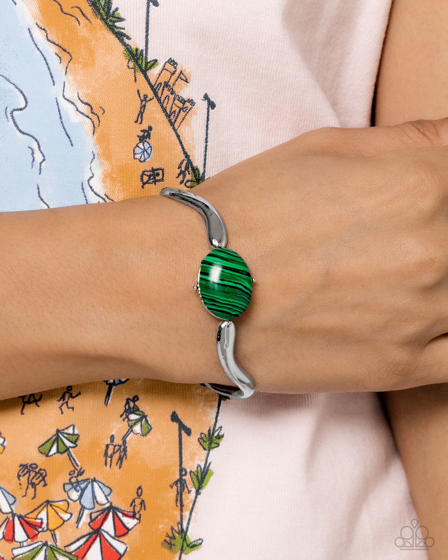 Striped Sensation - Green Paparazzi Accessories