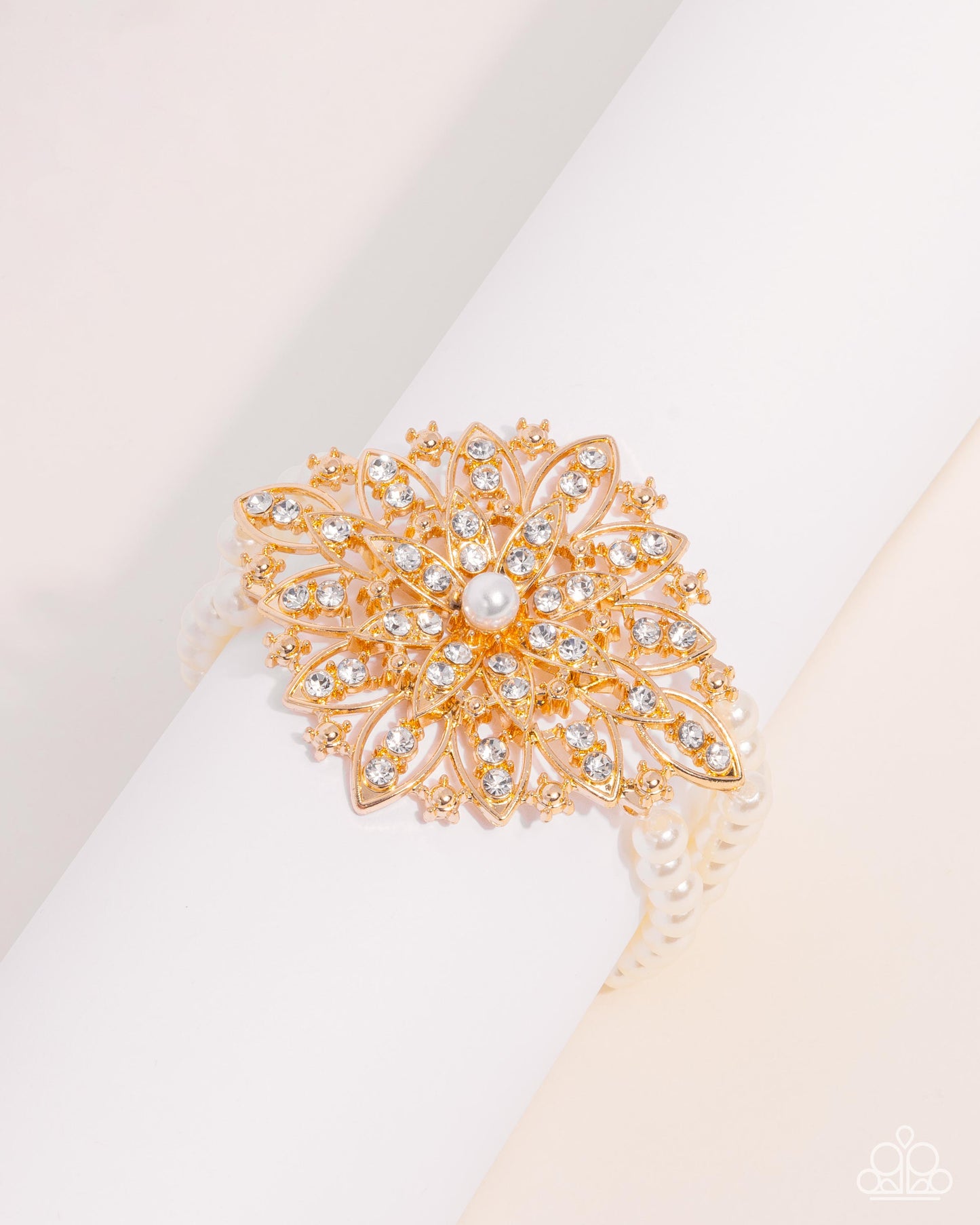 Flattering Floral - Gold Paparazzi Accessories