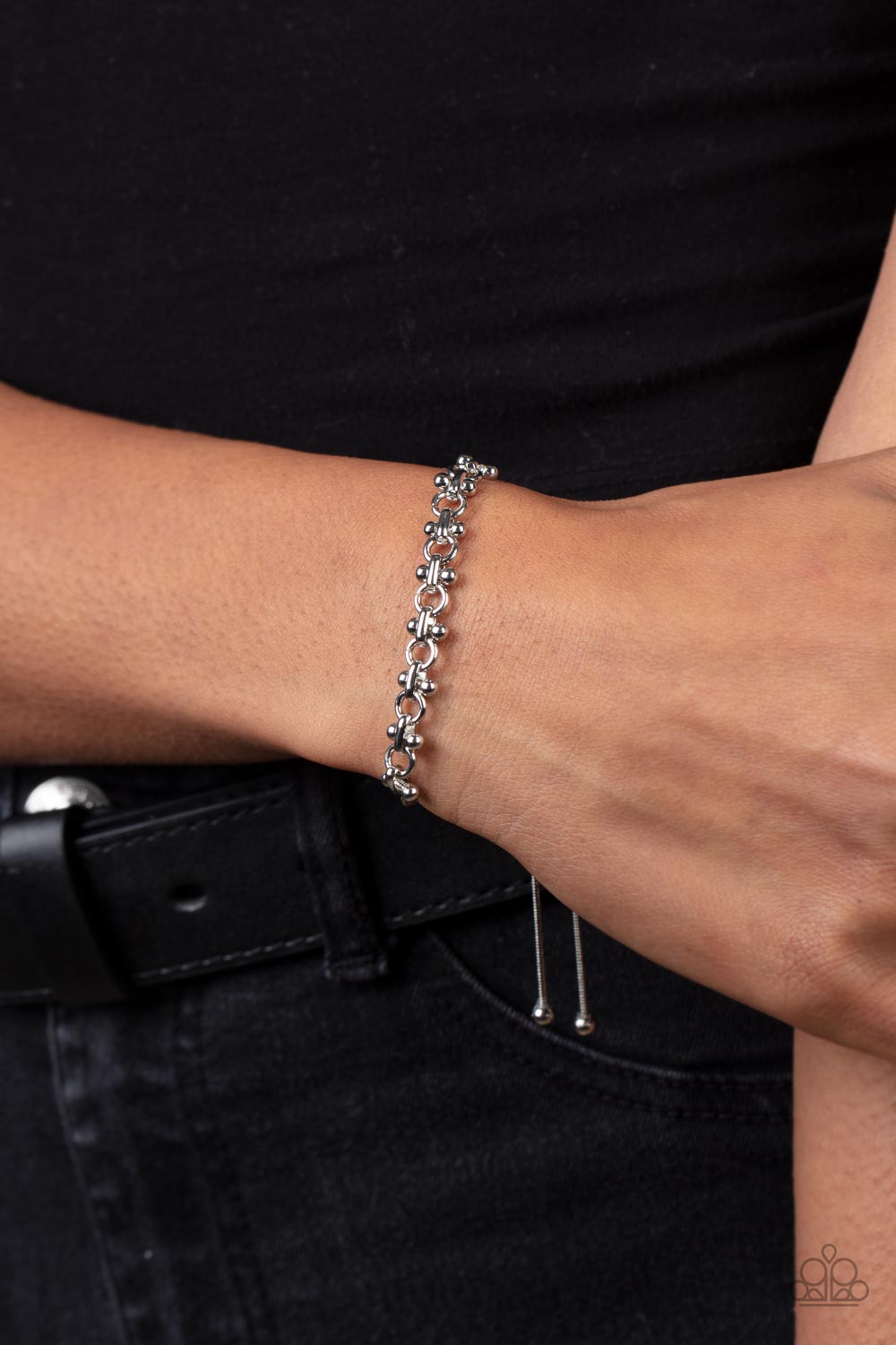 Slide On Over - Silver Paparazzi Accessories