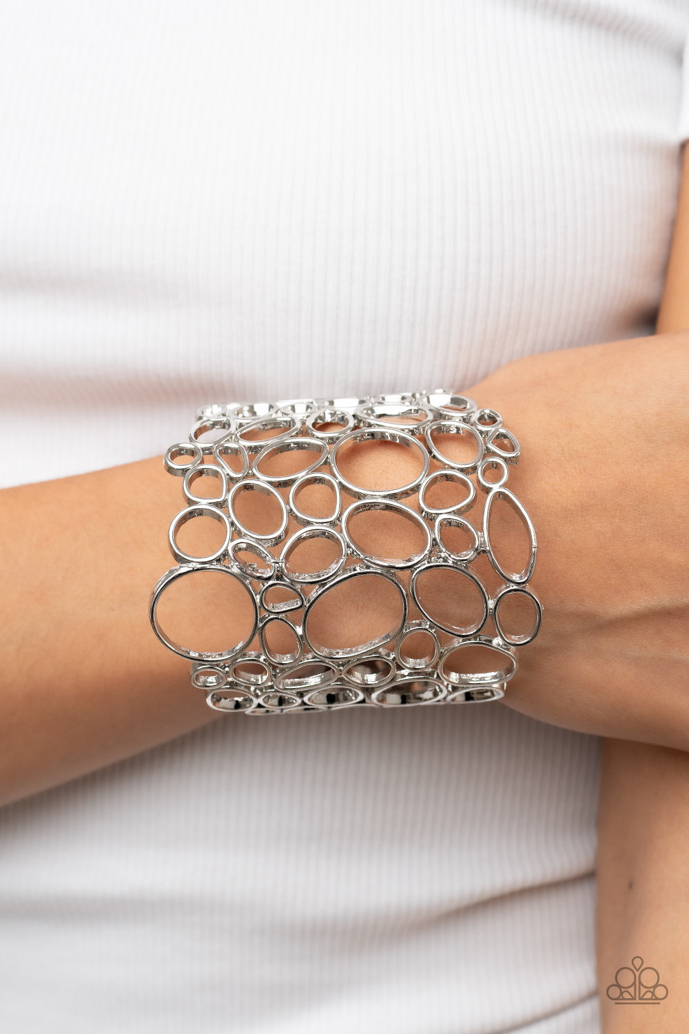 All Turned Around - Silver Paparazzi Accessories