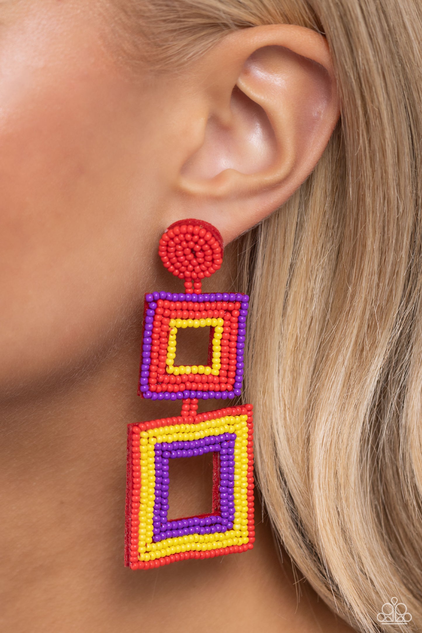 Seize the Squares - Red Paparazzi Accessories
