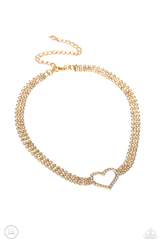 Rows of Romance - Gold Paparazzi Accessories