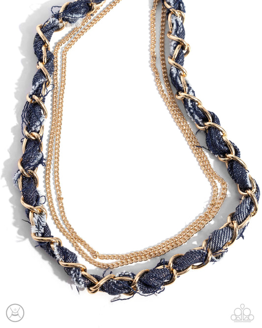 Denim Danger - Gold Paparazzi Accessories