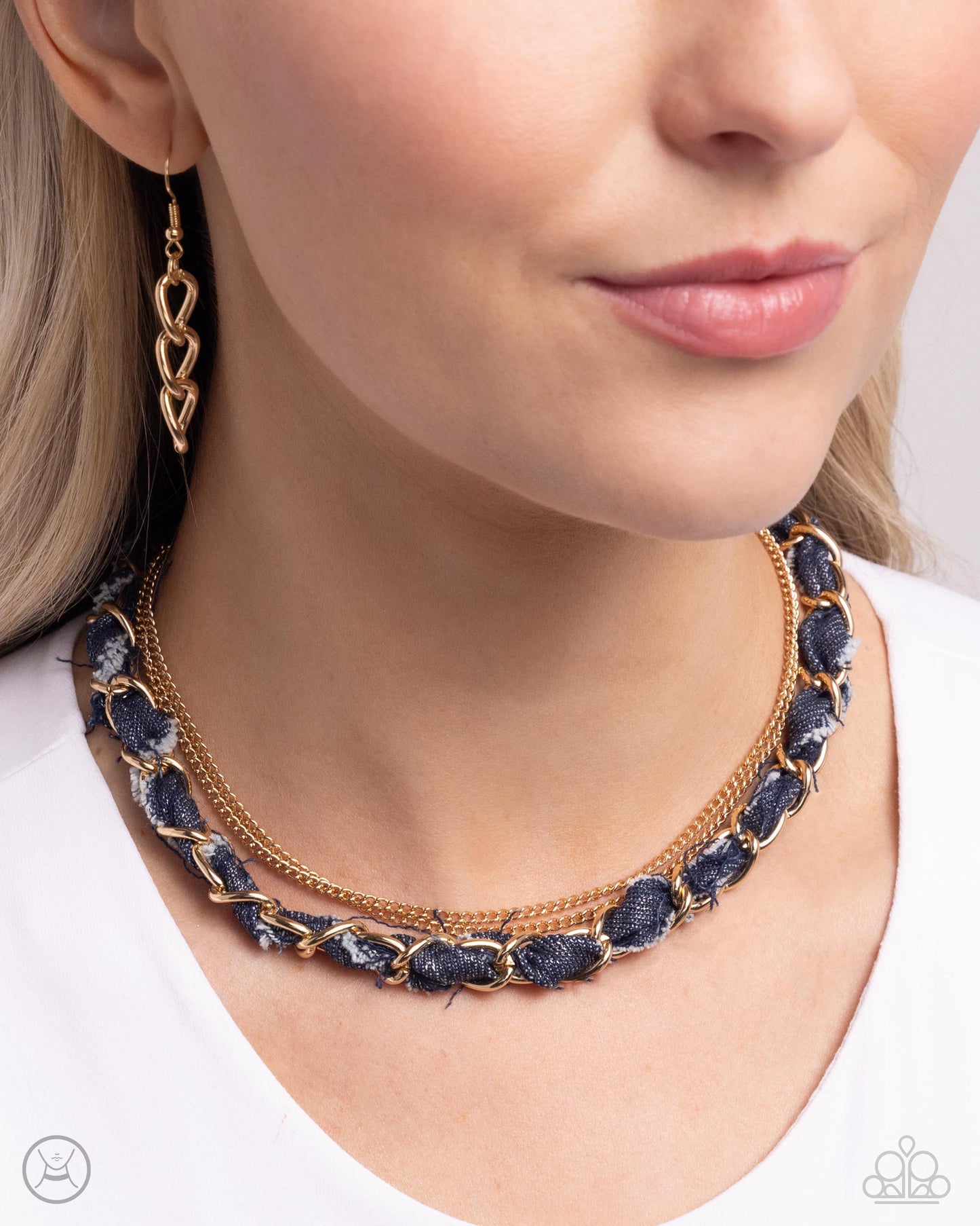Denim Danger - Gold Paparazzi Accessories