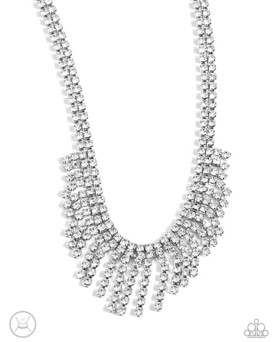 Daring Decadence White Choker Paparazzi Accessories