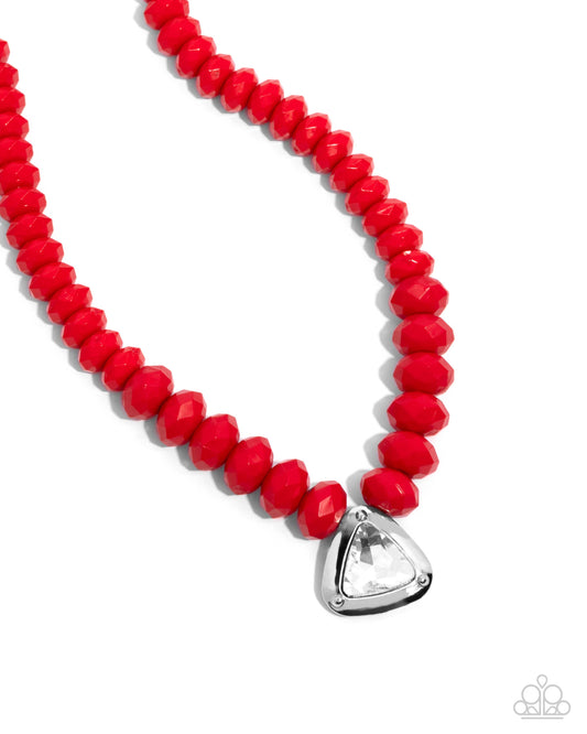 Trailblazing Triangle - Red Paparazzi Accessories