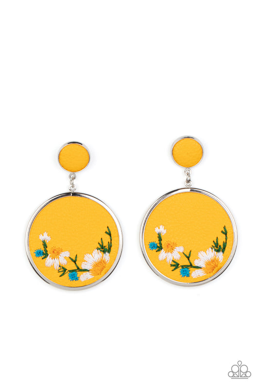 Embroidered Gardens - Yellow Paparazzi Accessories
