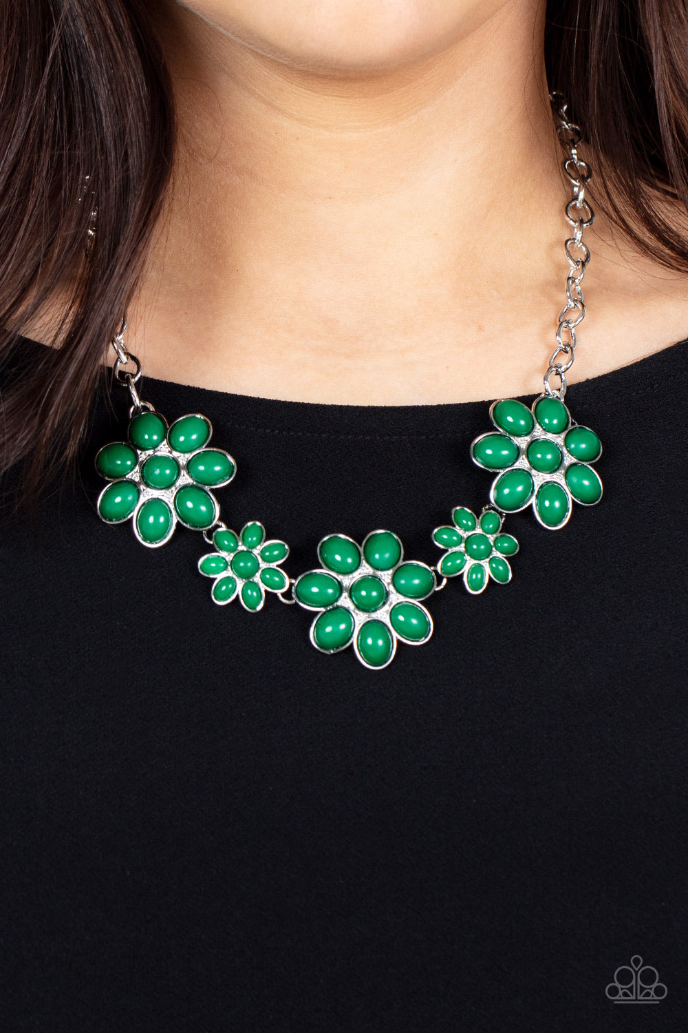 Flamboyantly Flowering - Green Paparazzi Accessories