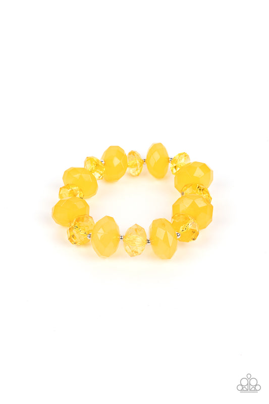 Keep GLOWING Forward - Yellow Paparazzi Accessories