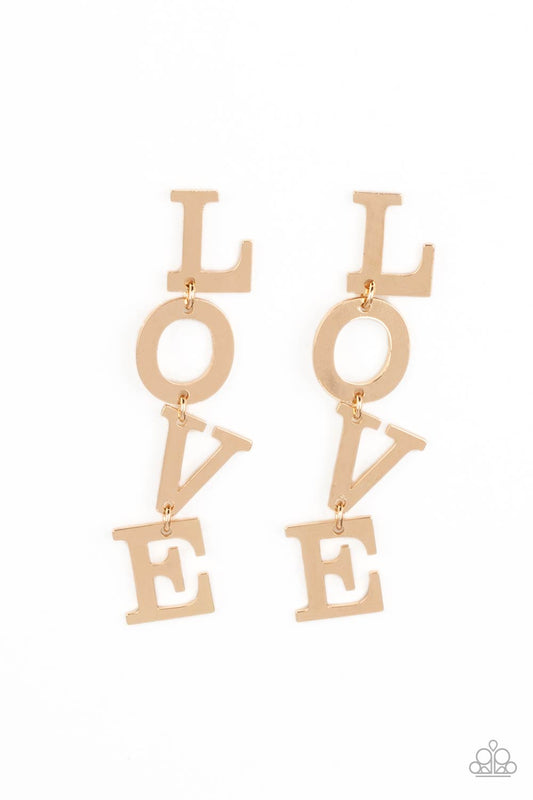L-O-V-E - Gold Paparazzi Accessories