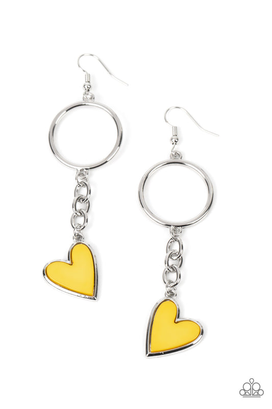 Don’t Miss a HEARTBEAT - Yellow Paparazzi Accessories