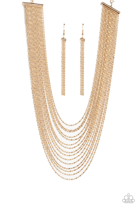 Cascading Chains - Gold Paparazzi Accessories