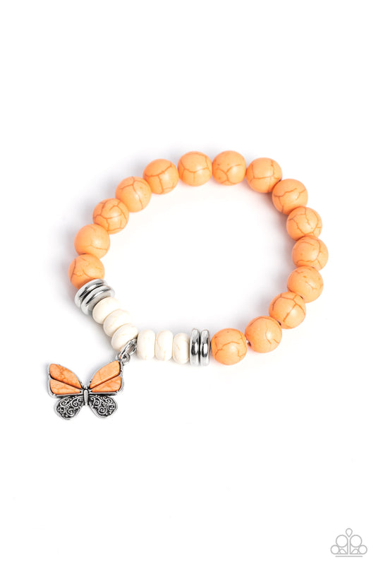 Bold Butterfly - Orange Paparazzi Accessories